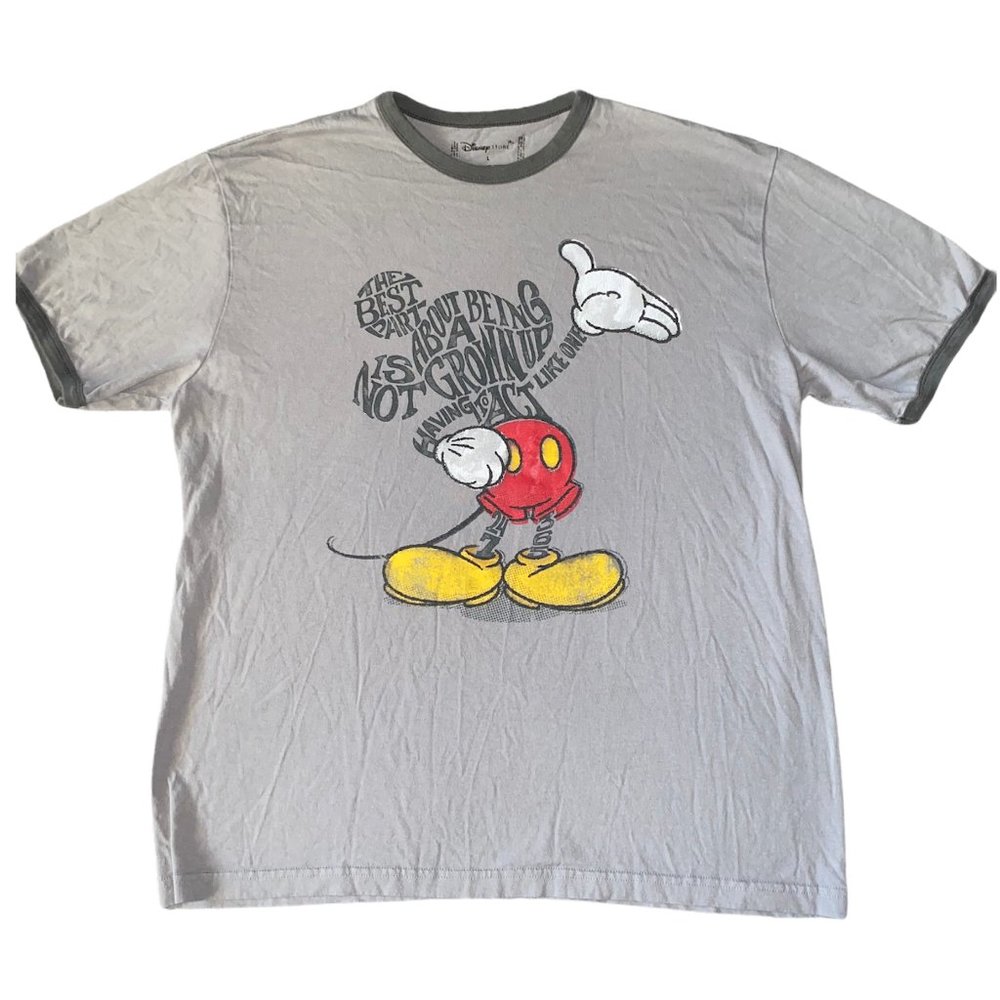 Disney Store Mickey Best Part About Being Ringer Shirt T-shirt LG
